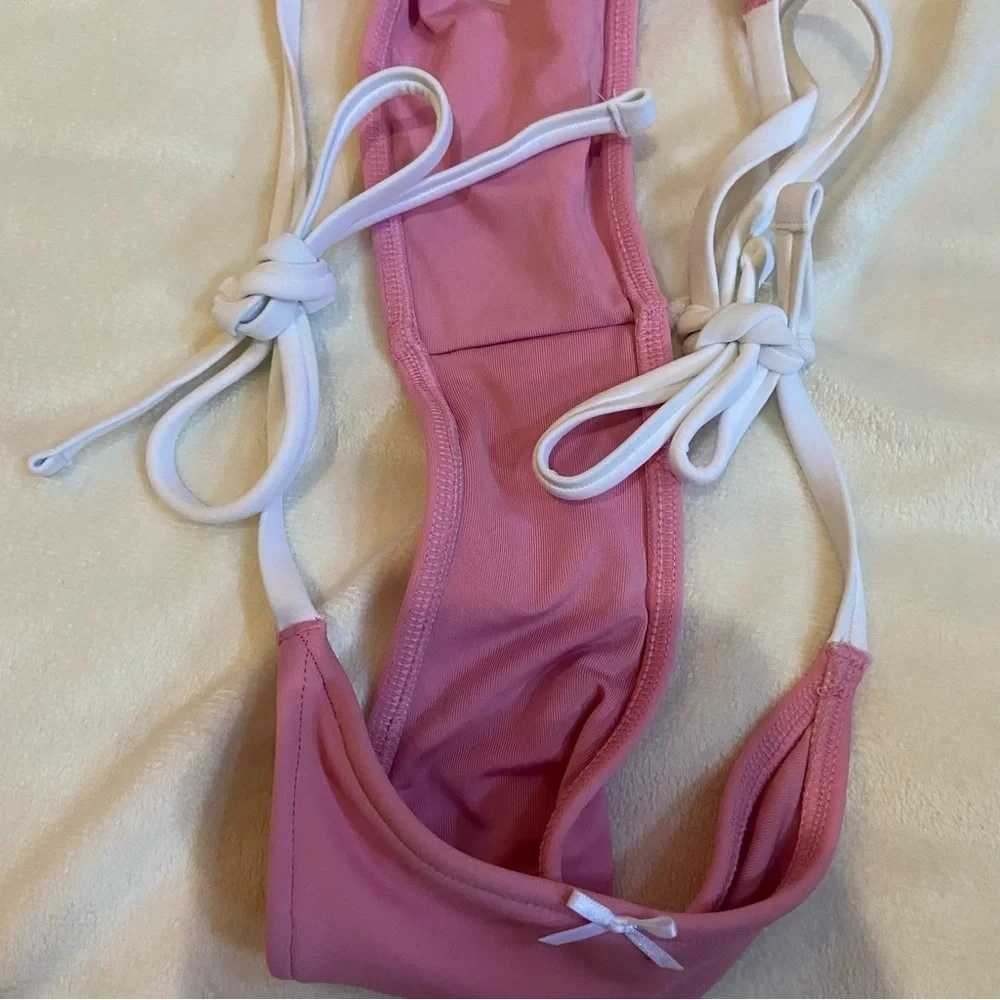 New! Frankie's Bikinis x PINK Taffy Rosemary string Bikini Bottom XS 1554